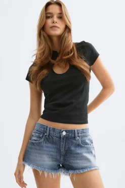 Glow low denim shorts