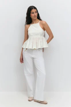 Halterneck anglaise top