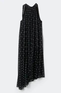 Halterneck asymmetric dress
