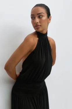 Halterneck maxi dress