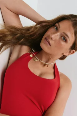 Halterneck midaxi dress