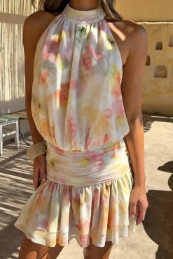 Halterneck mini dress