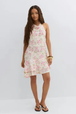 Halterneck mini dress