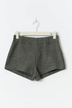 Herringbone mini shorts