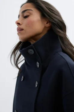 High neck short felt jacket