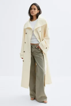 High neck trench coat