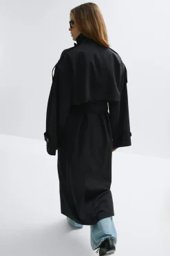 High neck trench coat
