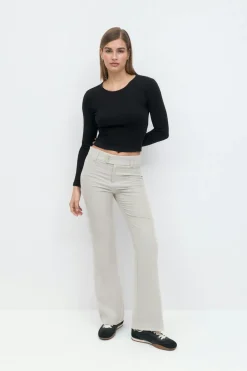 High waist flare trousers