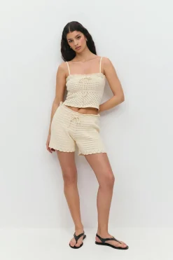 Knitted cotton shorts