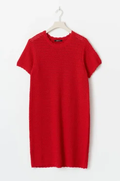 Knitted crochet t-shirt dress