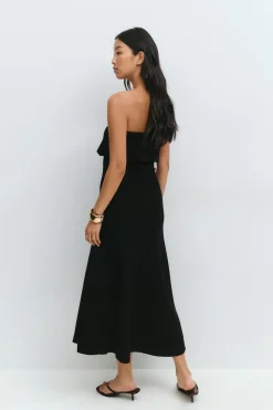 Knitted folded tube dress