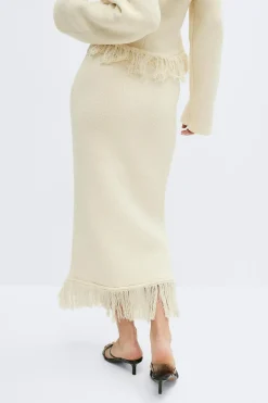 Knitted fringe skirt