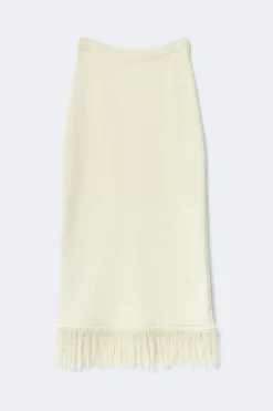 Knitted fringe skirt