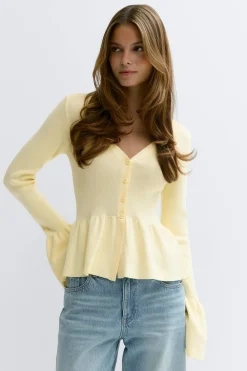 Knitted peplum cardigan