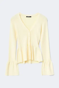 Knitted peplum cardigan