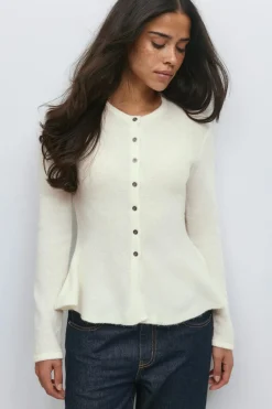 Knitted peplum cardigan