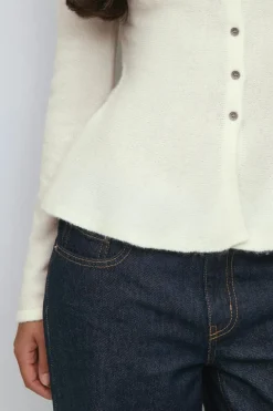 Knitted peplum cardigan