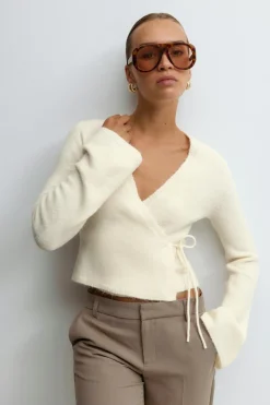 Knitted wrap cardigan
