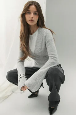 Knitted wrap cardigan