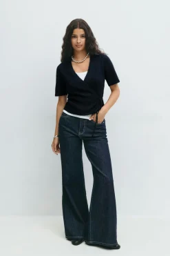Knitted wrap top