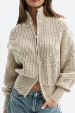 Knitted zip cardigan