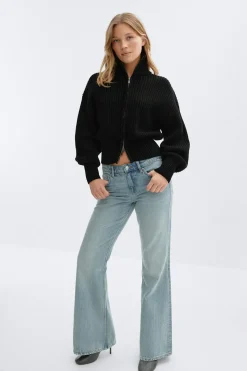 Knitted zip cardigan