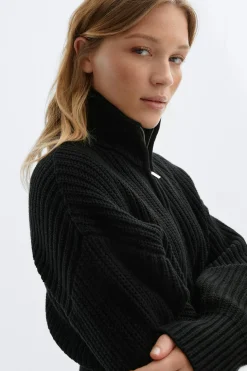 Knitted zip cardigan