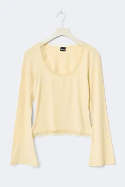Lace detail scoop neck top