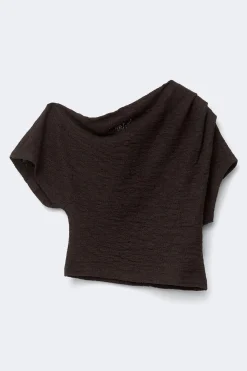 Lace dropped shoulder top