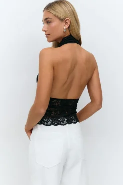 Lace halterneck top