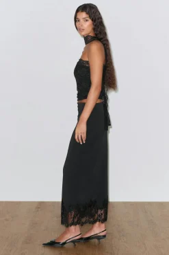 Lace midi skirt