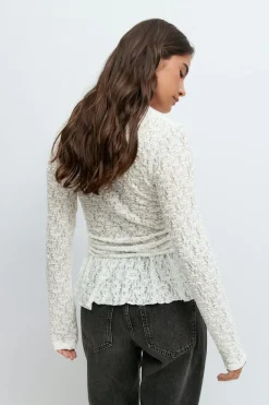 Lace peplum top