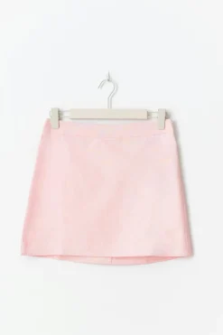 Linen blend mini skirt