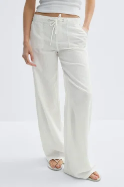 Linen blend trousers