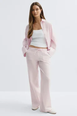 Linen blend trousers