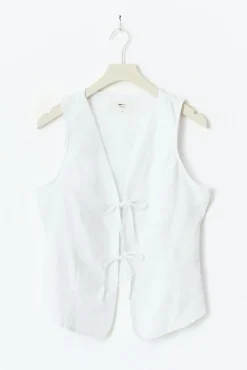 Linen blend vest