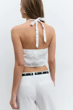 Linen halterneck vest