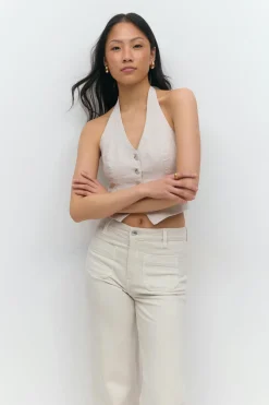 Linen halterneck vest