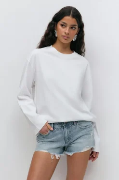 Low denim shorts