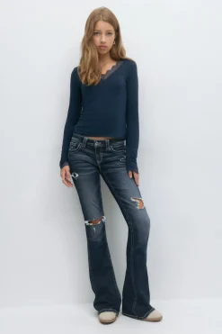 Low rise flare jeans