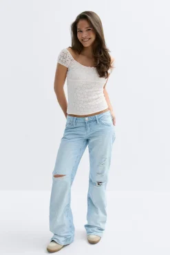 Low waist loose bootcut jeans