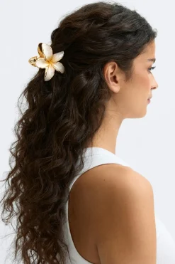Metal flower hair clip