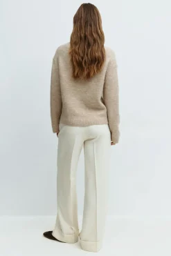 Mid waist wide trousers