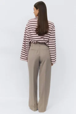 Mid wide pleated trousers