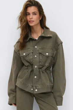 Office cargo denim jacket