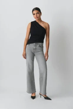One shoulder drapy top