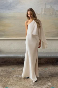 One shoulder maxi dress