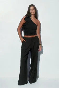 One shoulder ruffle top
