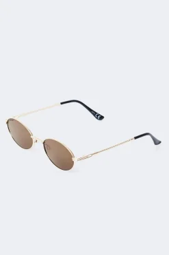 Oval metal frame sunglasses