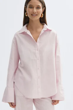 Oversized linen blend shirt